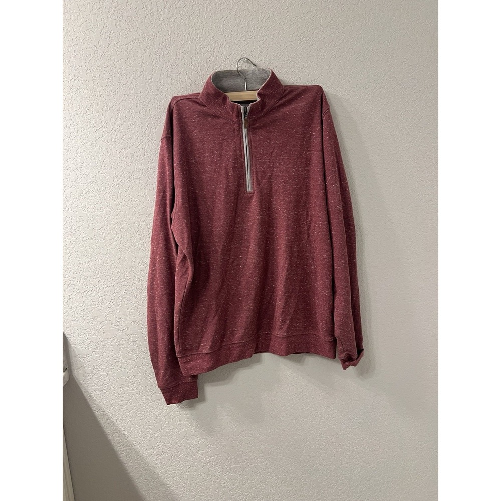 johnnie-O Sweater‎ Mens Medium Burgandy Sully 1/4 Quarter Zip